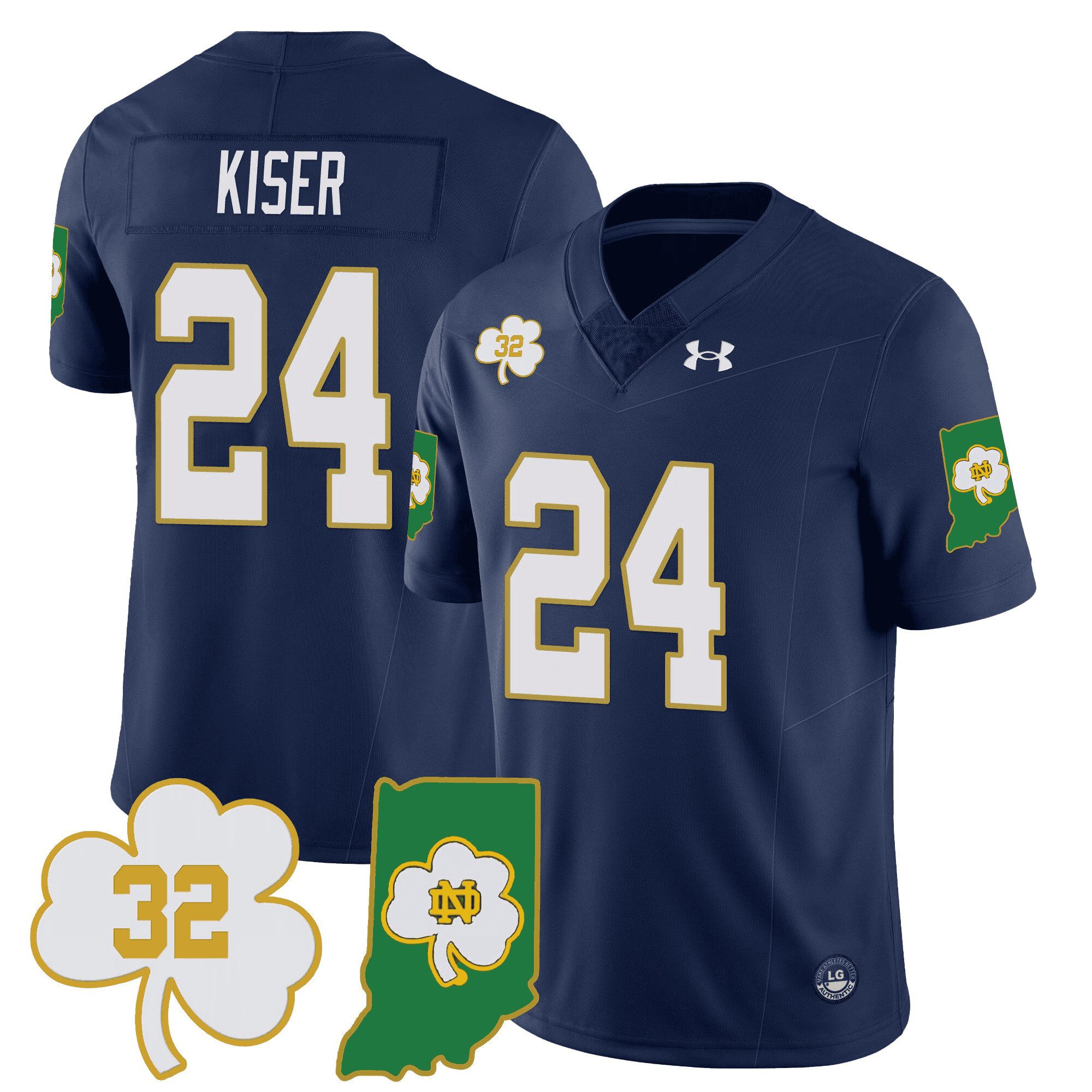 Men Notre Dame Fighting Irish #24 Kiser Drak Blue 2024 Vapor Limited NCAA Jersey